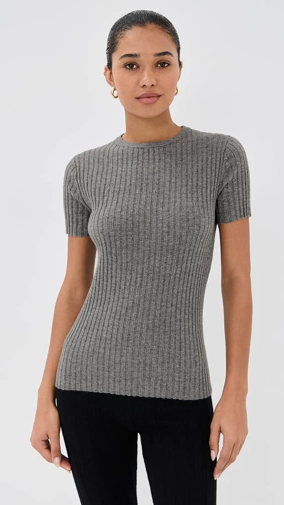 Cashmere Rib Knit Tee