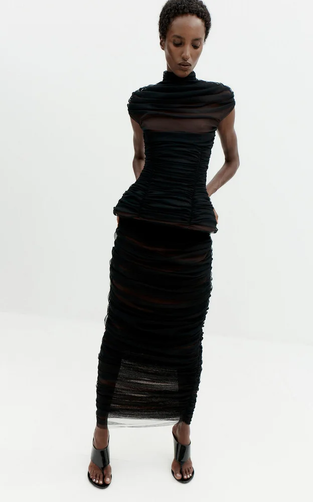 Thalassa Gathered Tulle Maxi Skirt