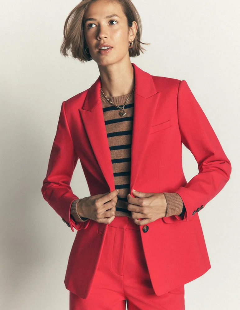 Boden Stamford Ponte Blazer-Royal Red