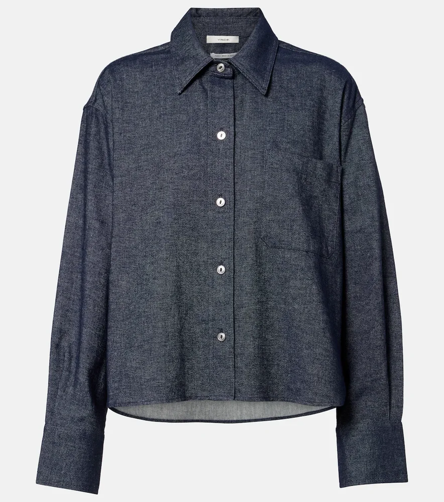 Cotton and linen chambray shirt