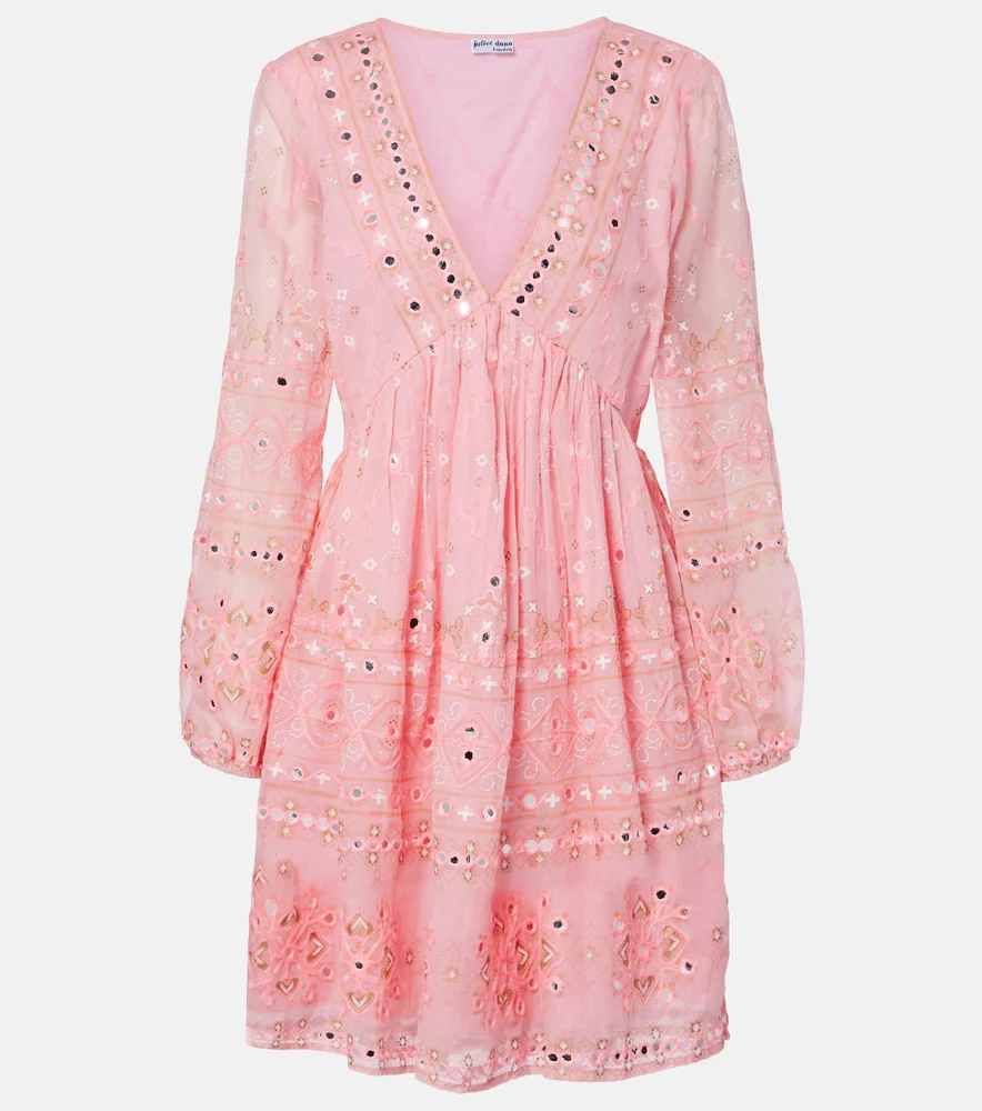 Embellished cotton minidress