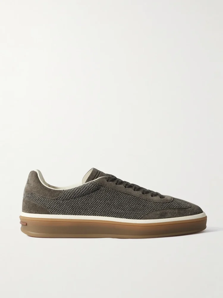 Tennis Walk suede-trimmed wool sneakers