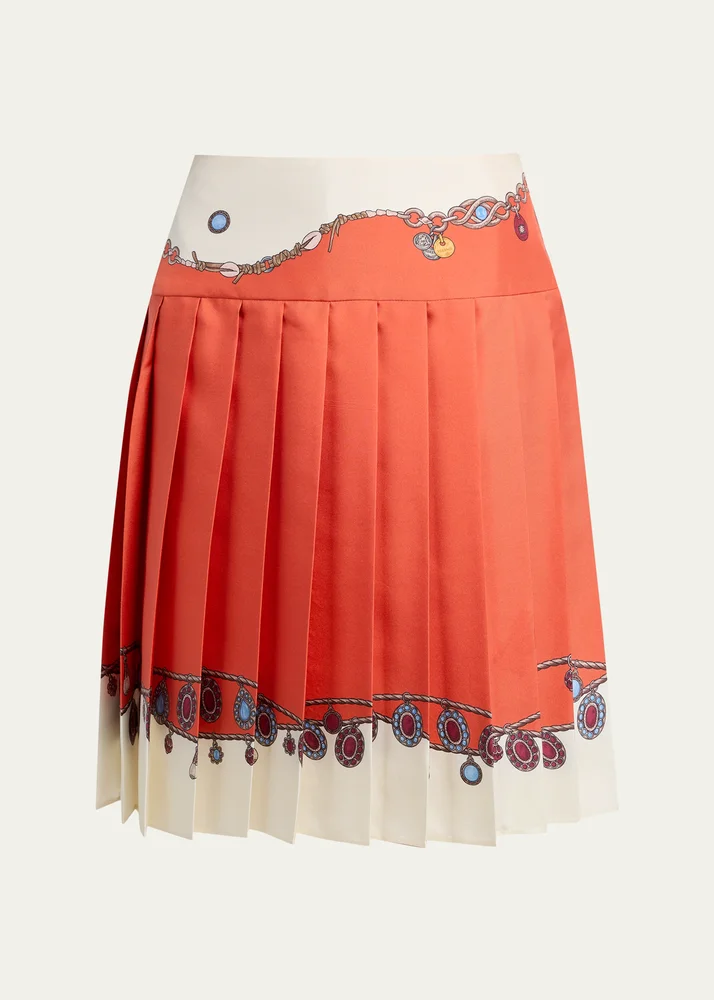 Printed Silk Twill Skirt