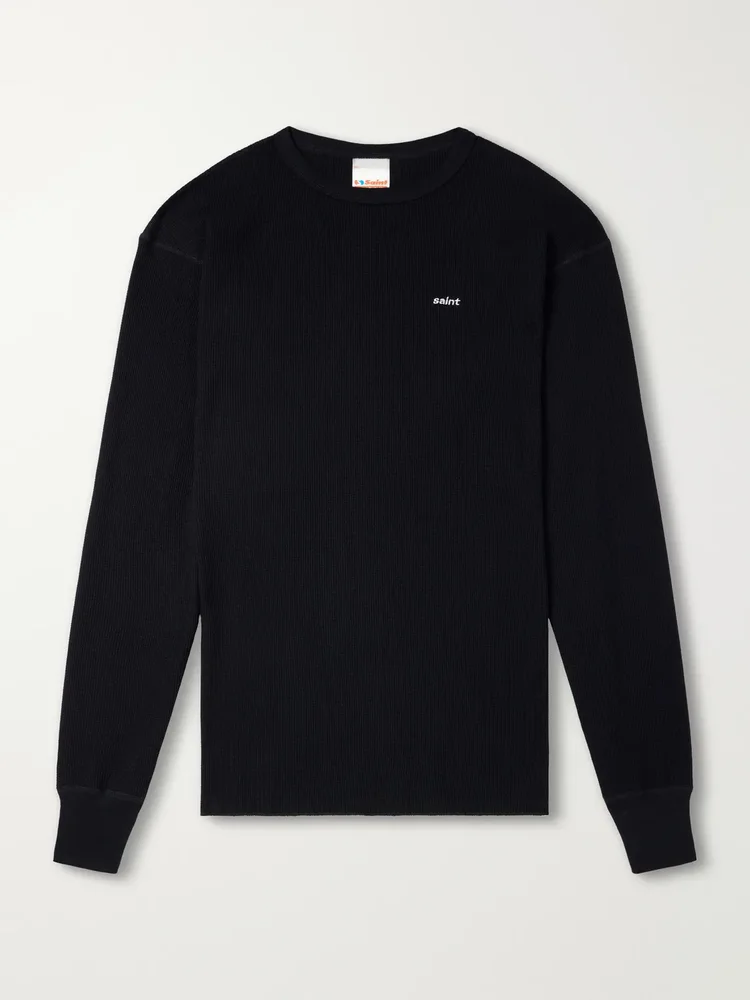 Tharmal Logo-Embroidered Waffle-Knit Cotton T-Shirt