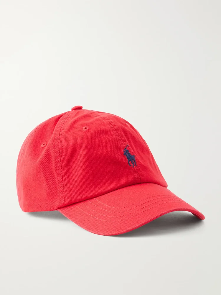 Embroidered cotton-twill cap