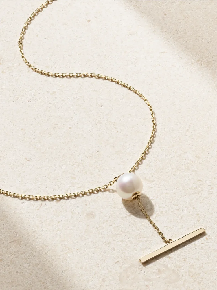 14-karat gold pearl necklace