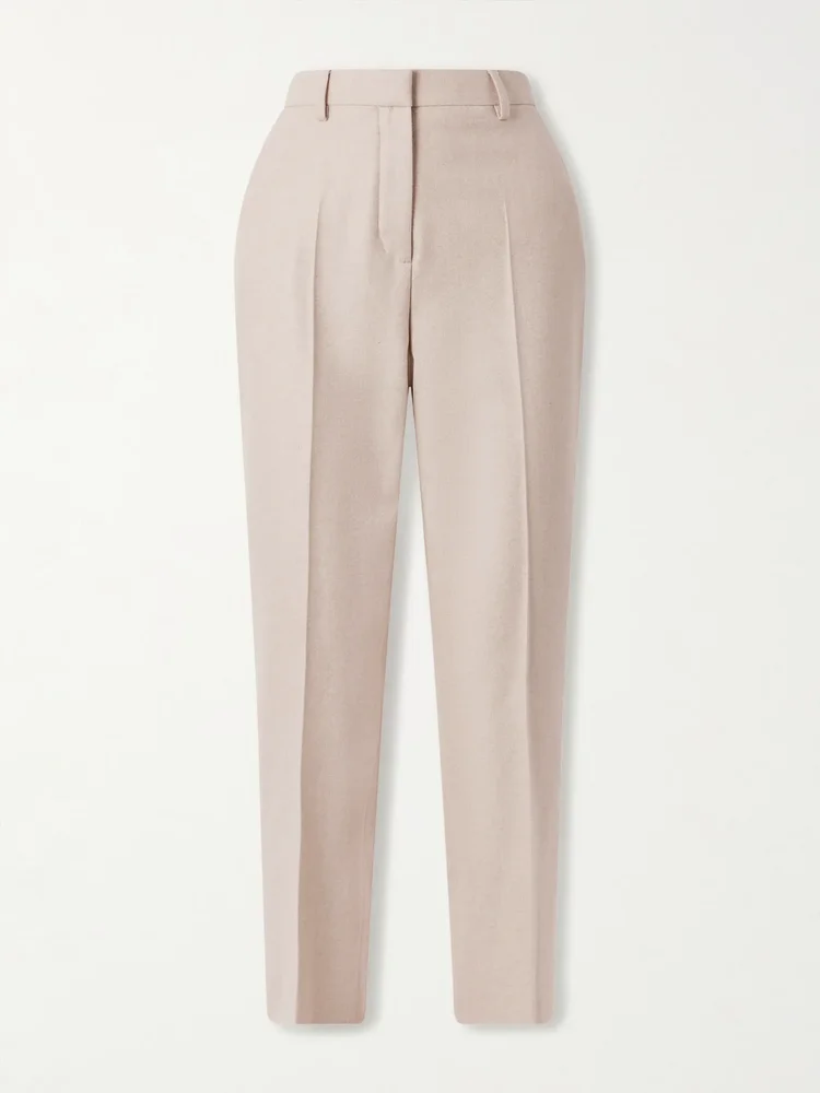 Dermot cropped wool and cashmere-blend flannel straight-leg pants