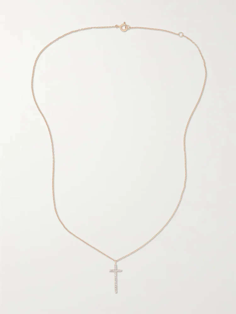14-karat rose gold diamond necklace