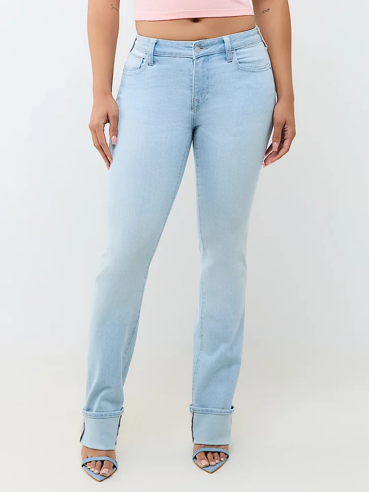 Billie Mid Rise Cuff Straight Jean