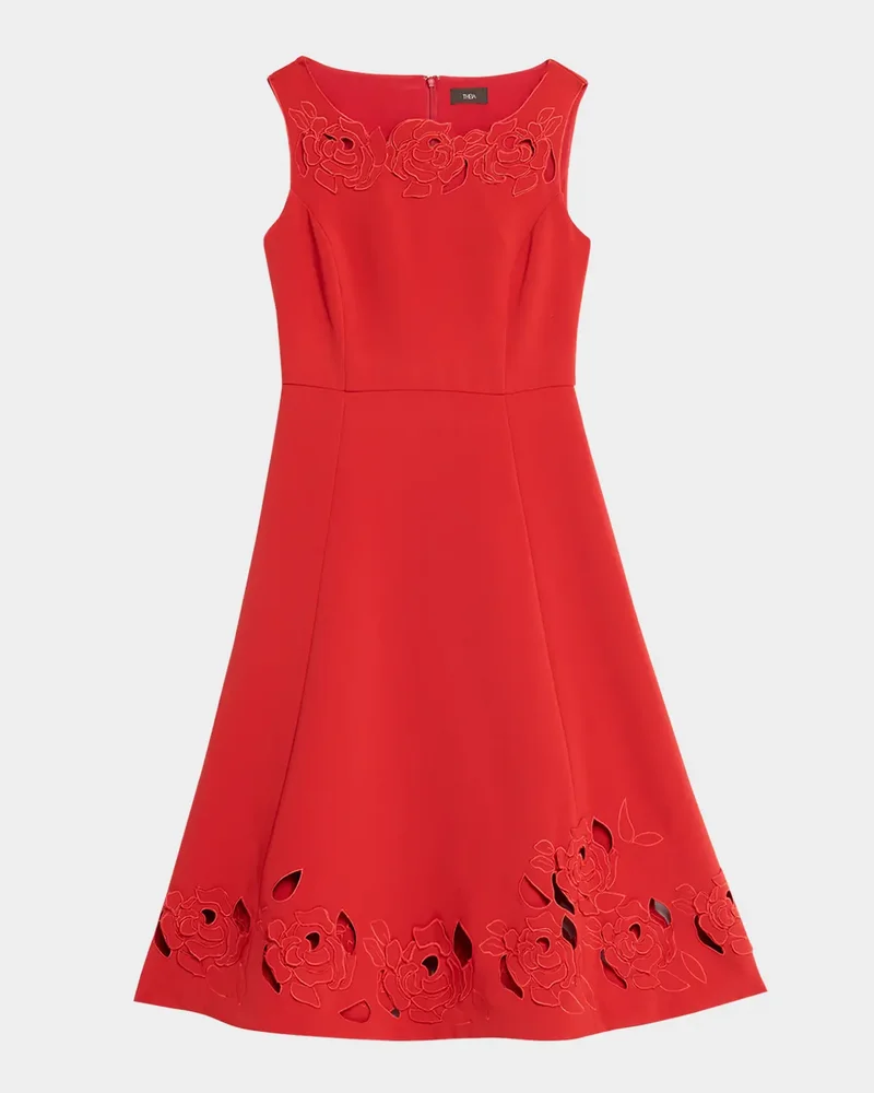 Christabel Embroidered Cutout Midi Dress