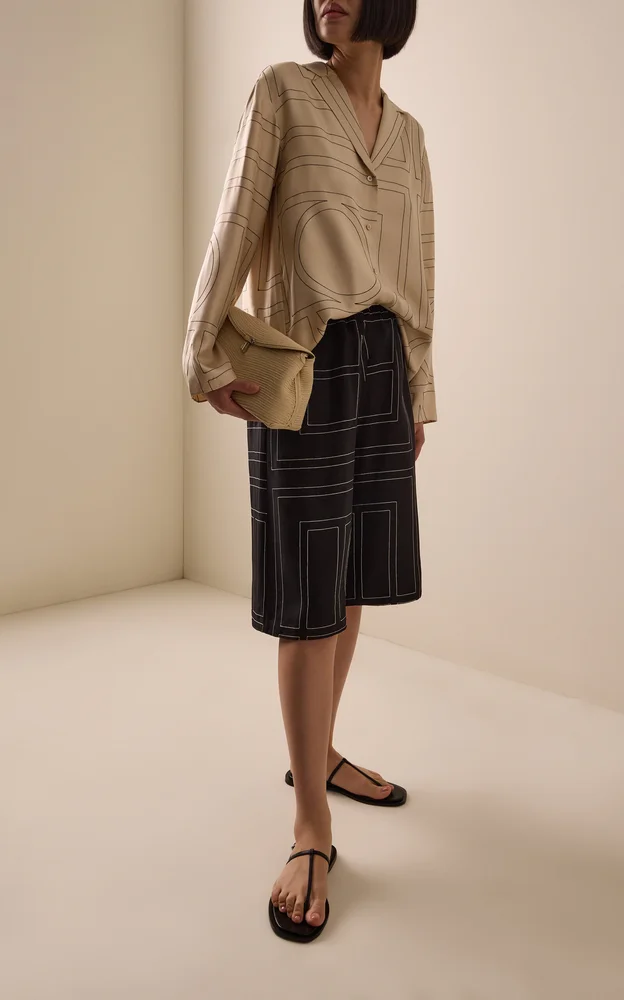 Classic Embroidered Silk Shirt