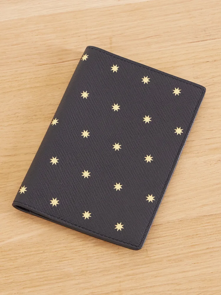 Panama Stars textured-leather passport cover