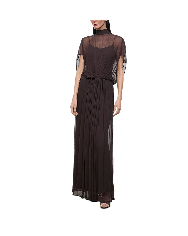Vivianna Sheer Overlay Layered Maxi Dress