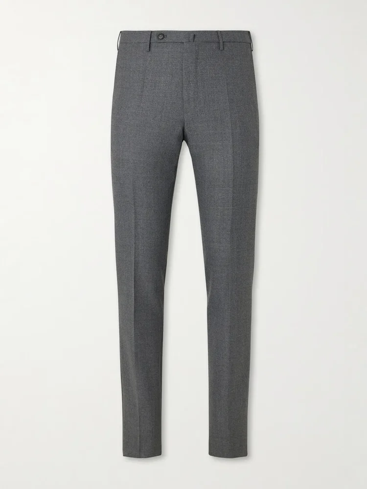Incotex Straight-leg Wool-Canvas Trousers