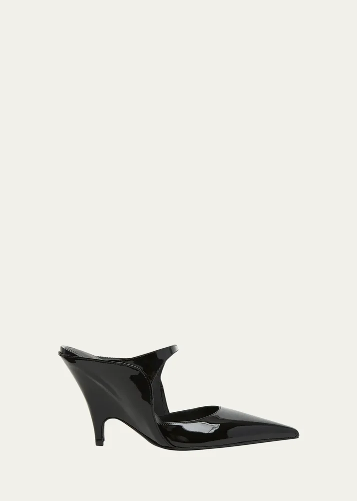 95mm Jasir Patent Leather Mule Pumps