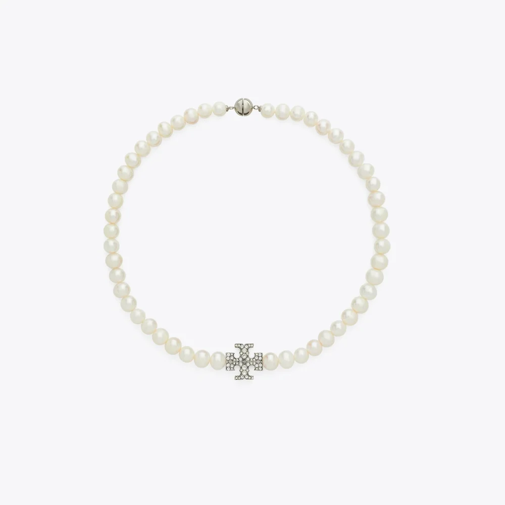 Moondance Pearl and Pavé Necklace