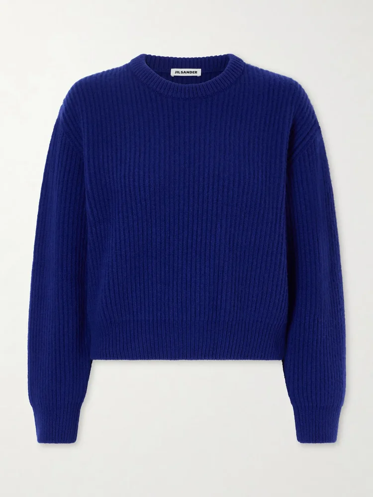 Ribbed-knit wool sweater