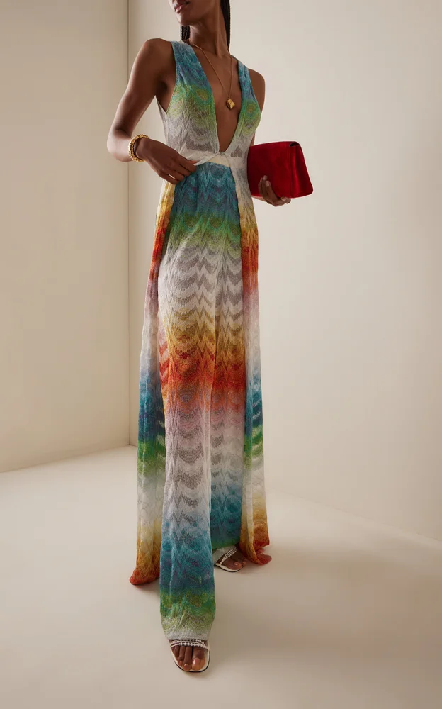 Metallic-Knit Pants