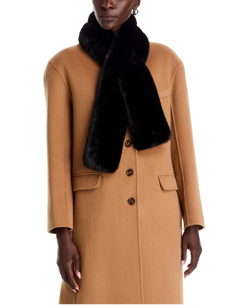 Long Faux Fur Pull Through Scarf