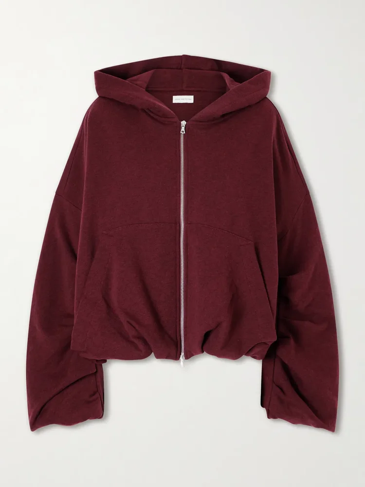 Cotton-jersey zip-up hoodie
