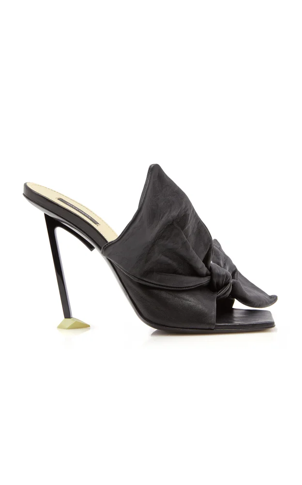 Boudoir Bow Leather Mules