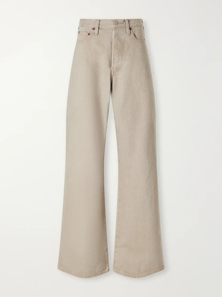 Mid-rise wide-leg jeans
