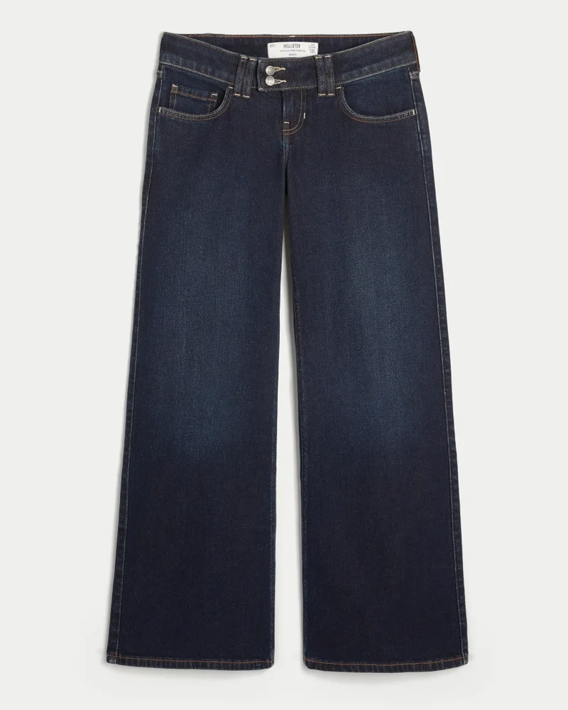 Ultra Low-Rise Wide-Leg Jeans (dark rinse)