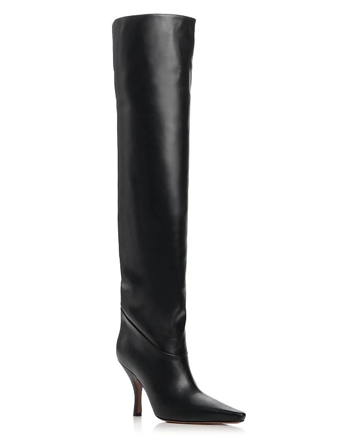 Women's Rose Leather Over-the-Knee Boots