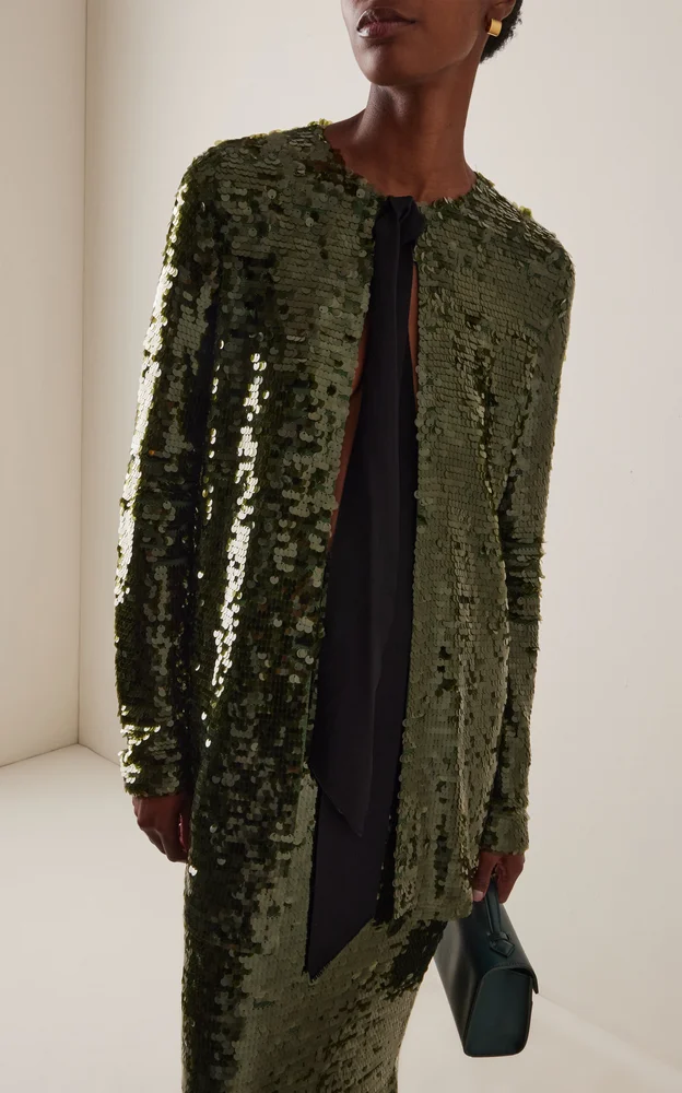Relaxed Sequined Cardigan