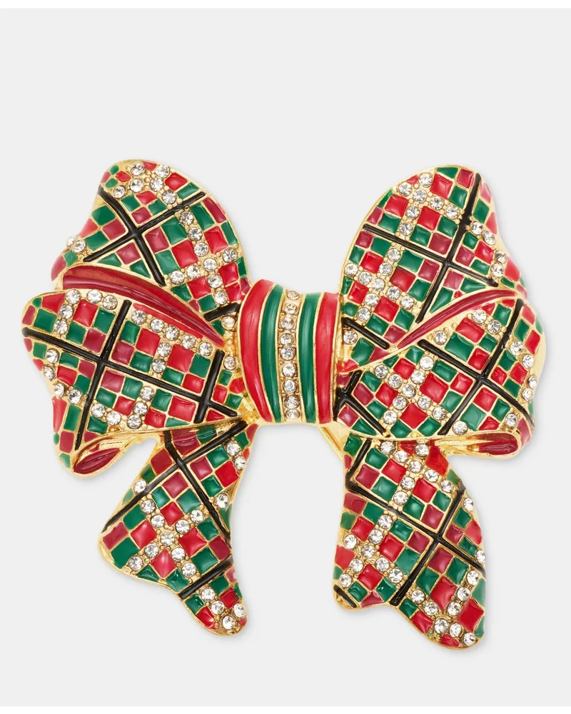 Plaid Bow Pin