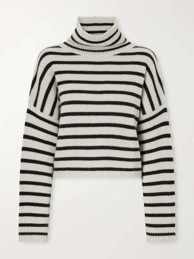 Zerlina striped cashmere turtleneck sweater