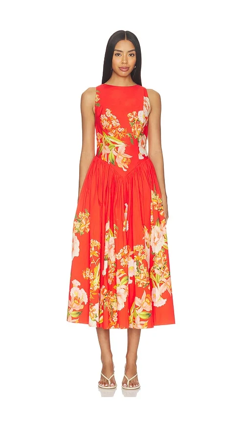 Boat Neck Midi Dress