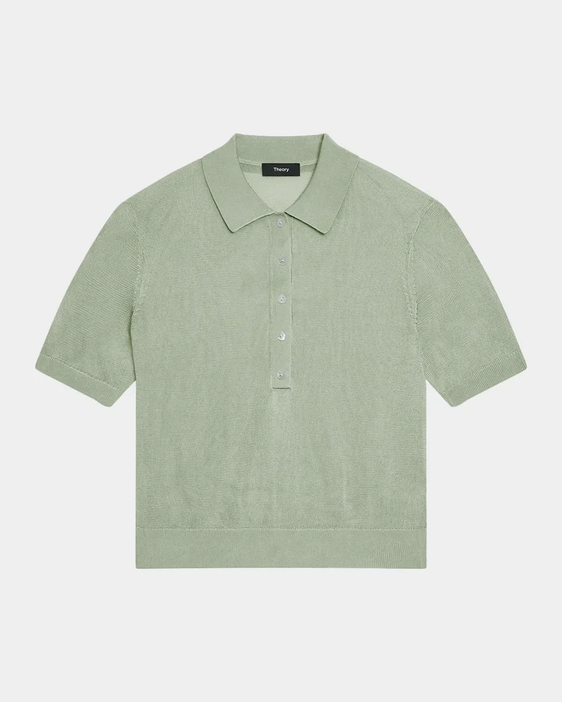Sheer Short-Sleeve Polo Shirt