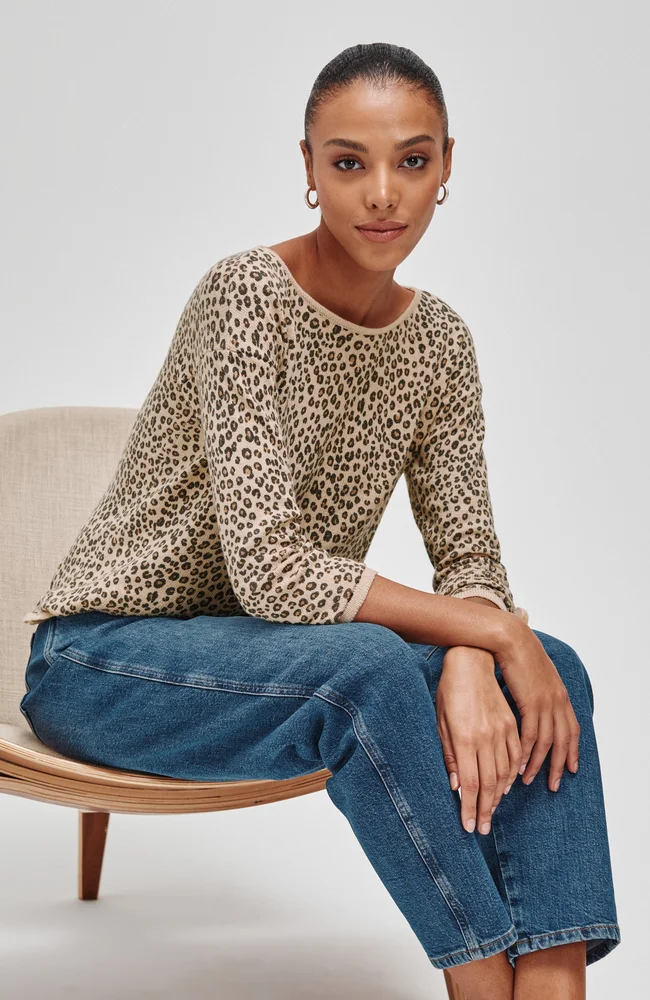 jjill.com Cheetah Pullover Sweater