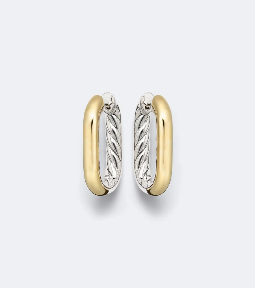 DY Madison® sterling silver and 14kt gold hoop earrings