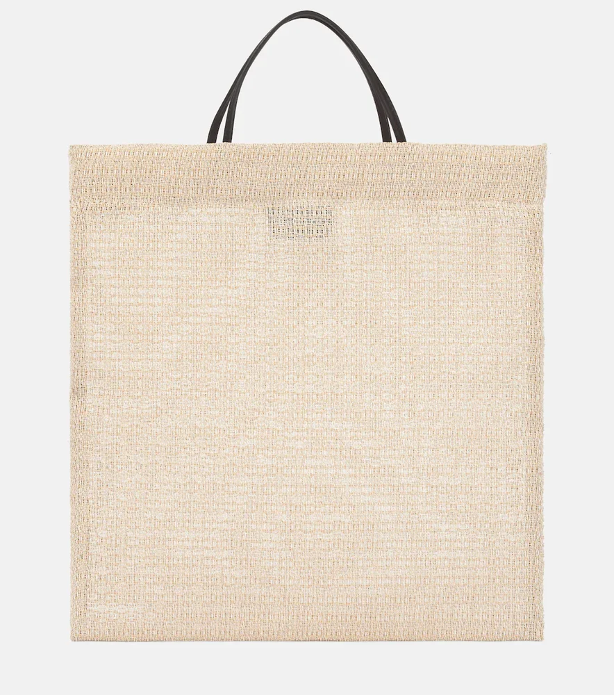 Barn Mini leather-trimmed tote bag