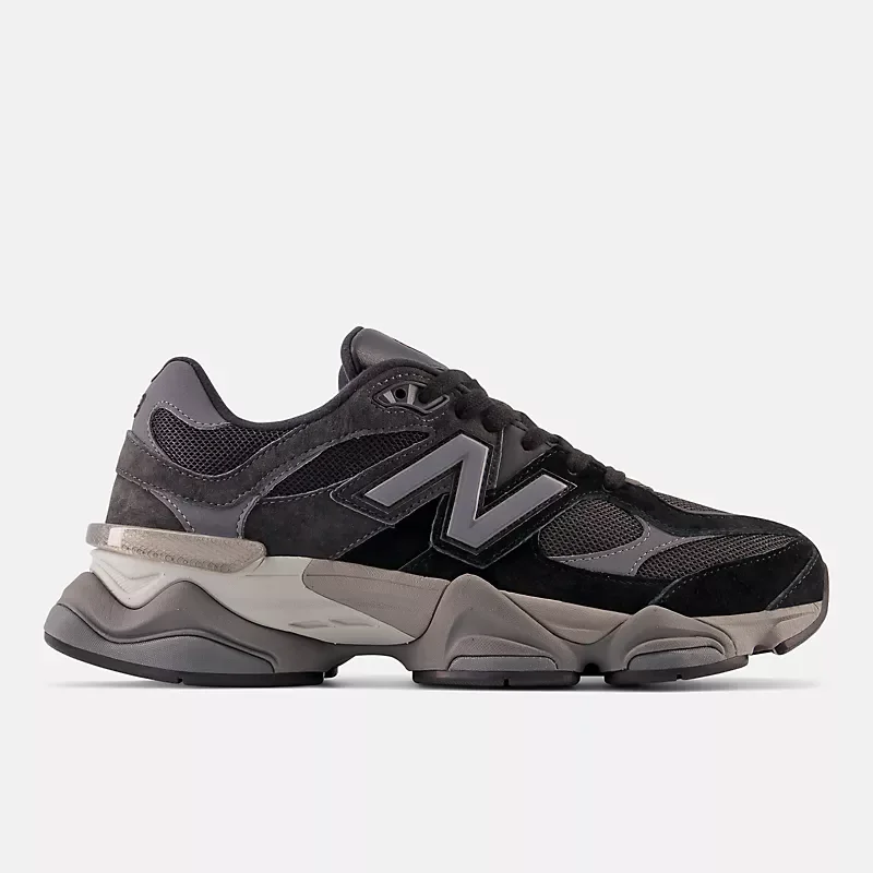 9060 Sneaker in Black with Castlerock and Rain Cloud