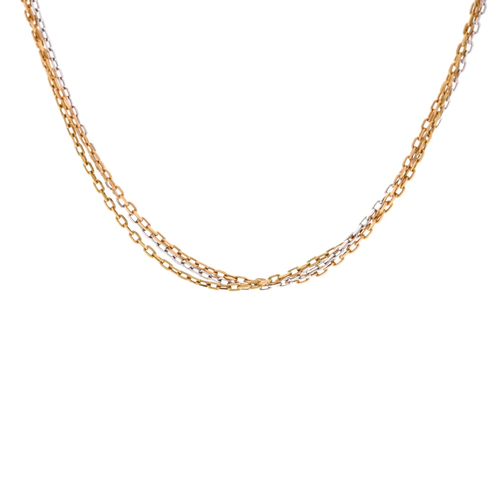 Pre-Owned Trinity Chain Necklace, 18K Tricolor Gold