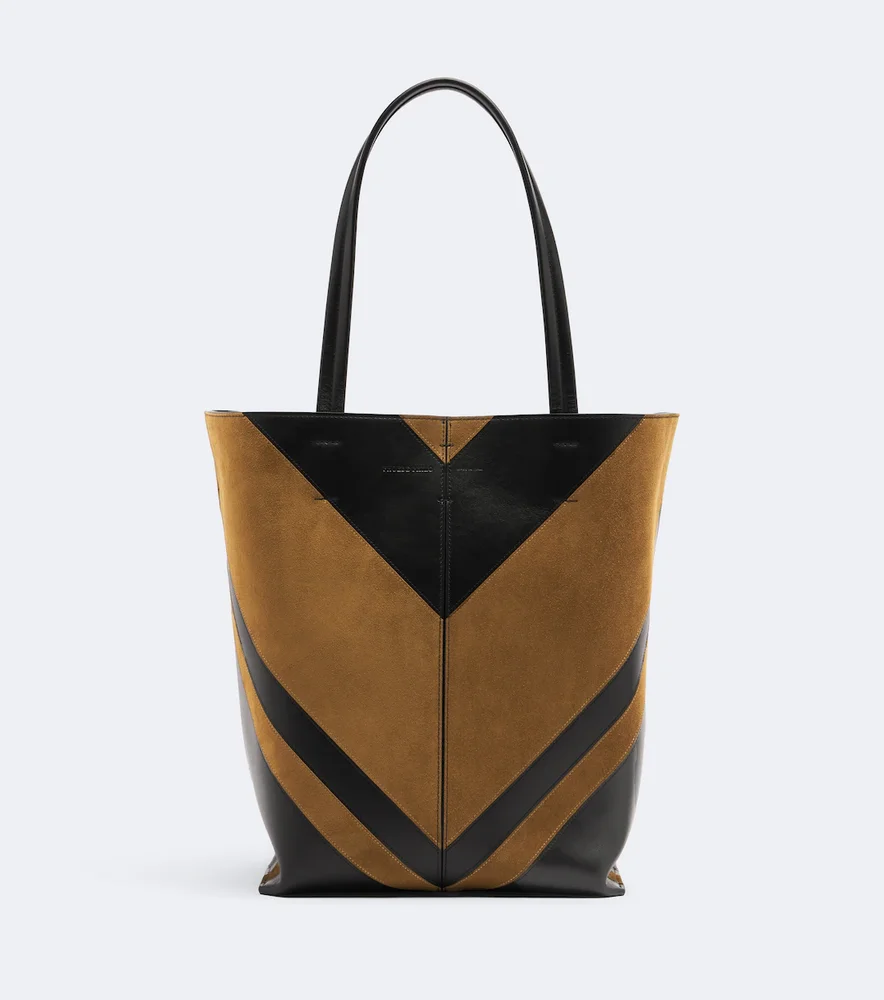 Pot Cabas suede and leather tote bag