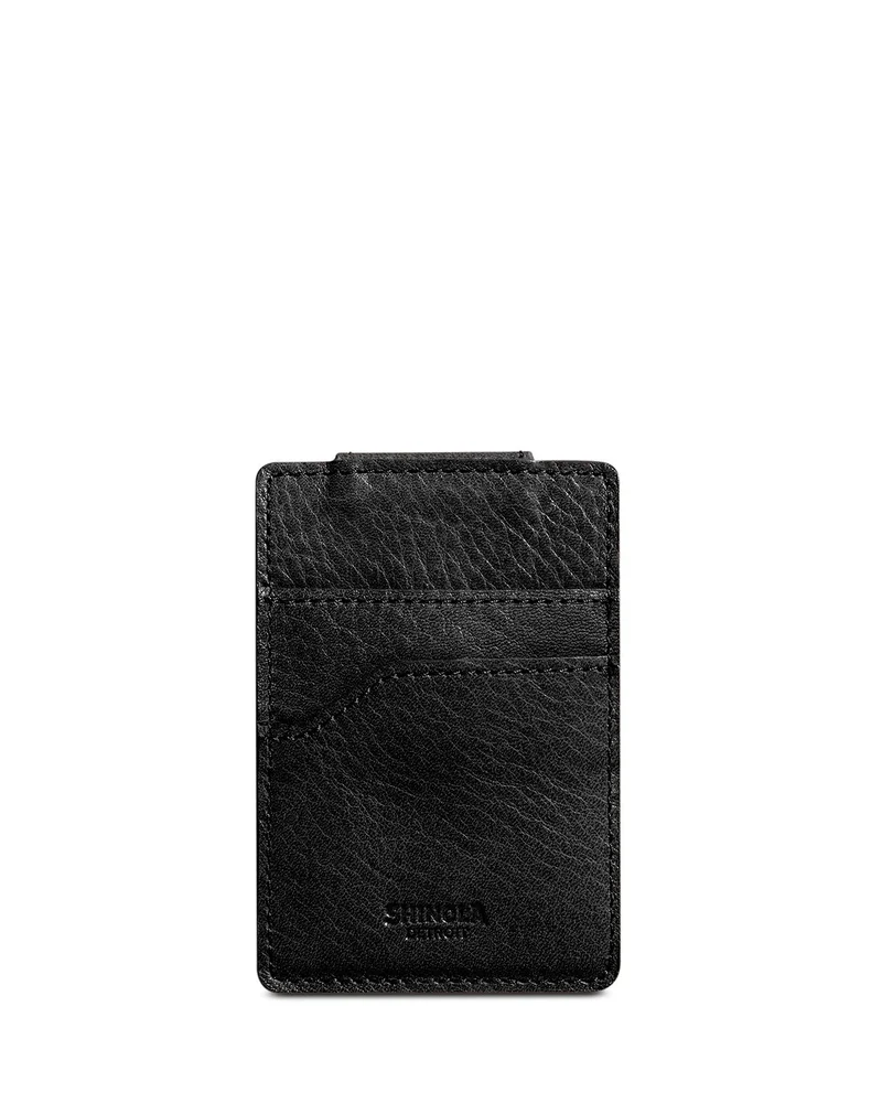 Signature Leather Magnetic Money Clip Card Case