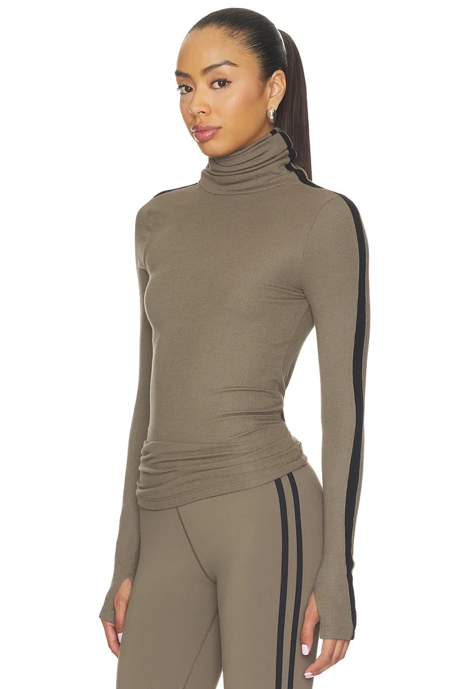 Jackson Rib Full Length Turtleneck Top