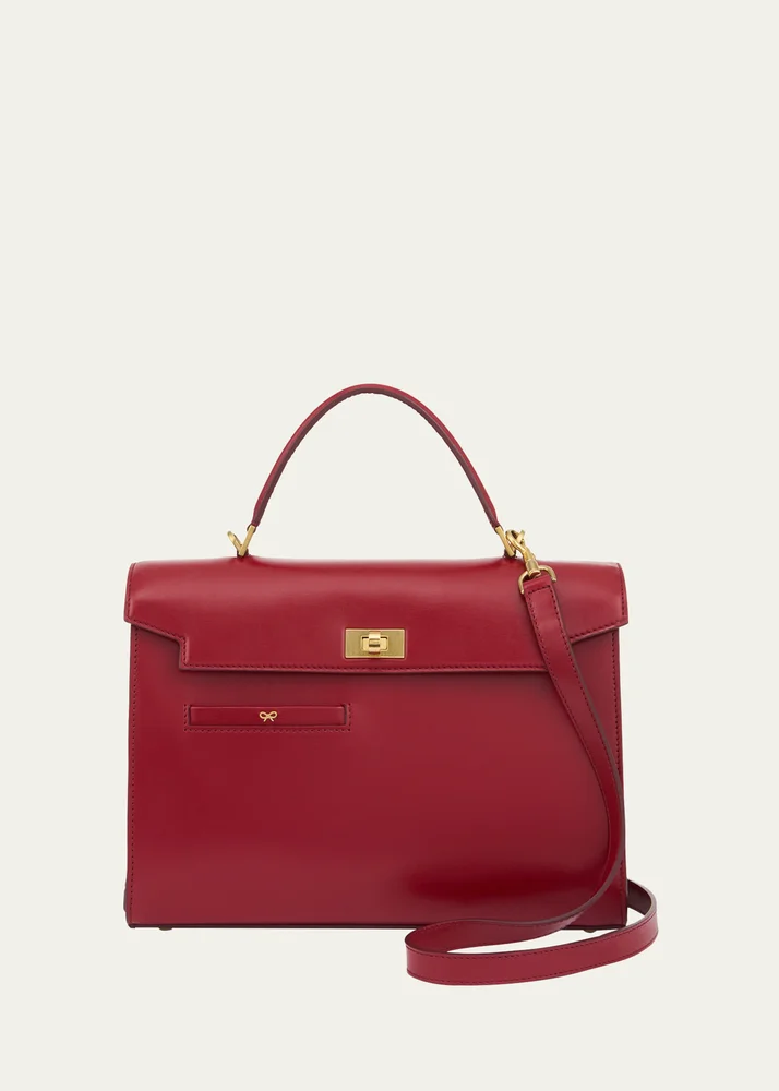 Anya Hindmarch Mortimer Shiny Leather Top-Handle Bag