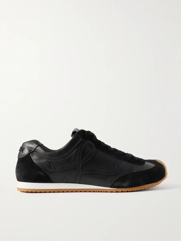 Ballet Runner 2.0 Suede-Trimmed Leather Sneakers