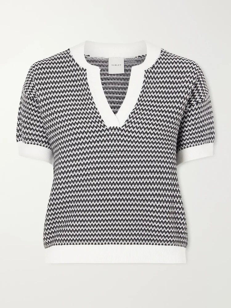 Dora striped knitted cotton top
