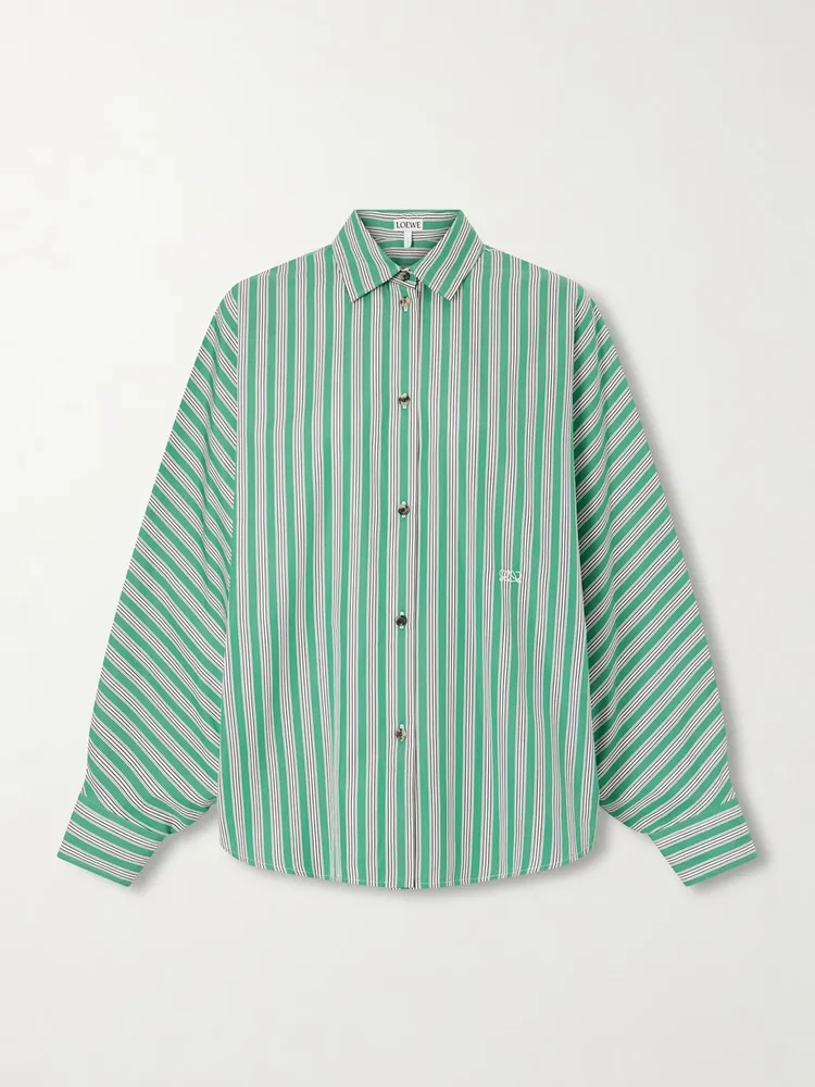 Striped cotton-poplin shirt