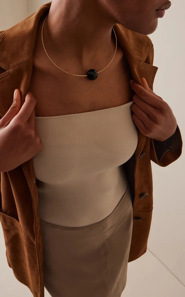 Gold-Plated Vermeil Onyx Necklace