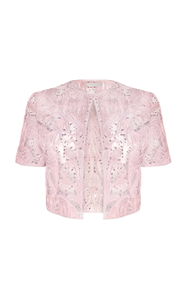 Sequined Raffia Bolero