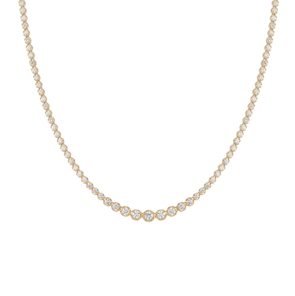 4ct Lab Grown Diamond Graduated Tennis Necklace