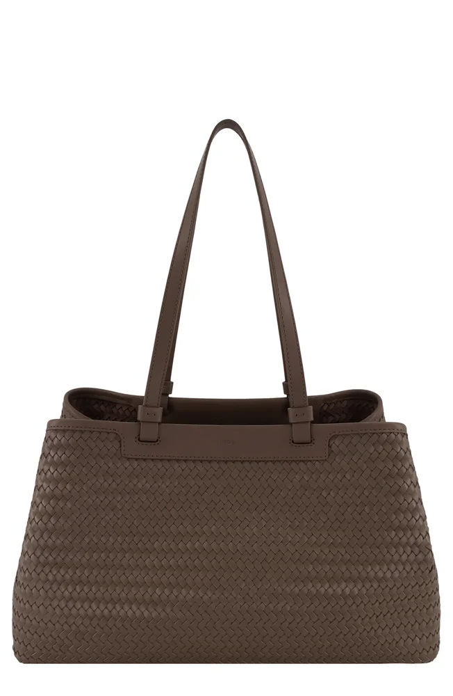 Marin East/West Woven Leather Tote