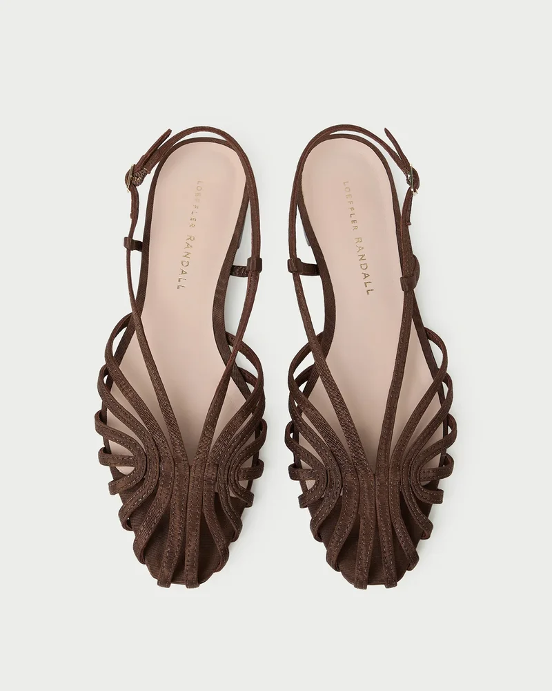 Loeffler Randall Devon Chocolate Moiré Slingback Sandal